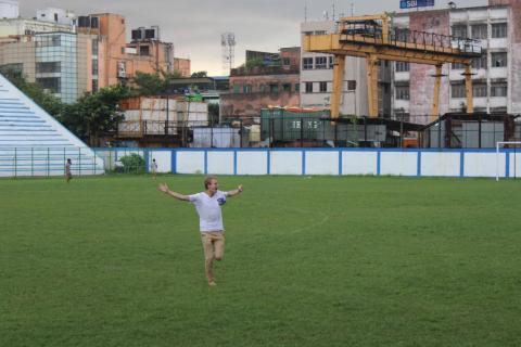 Ich beim Sportfest, den Regen genießen